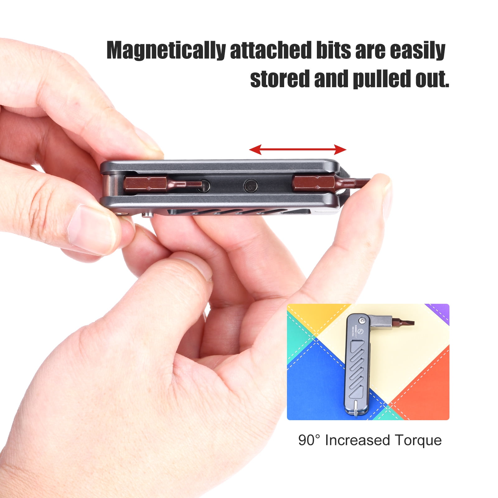 UNWAYFOTO DW-02 PRO Folding Tool Set with Hex Key Wrenches Stainless Steel 2.5/3/4/5mm, Phillips and Flat Head, Edc Multitool Keychain Screwdriver