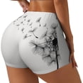 thumbnail image 2 of Fotbe Dandelion Blowing In The Wind Seamless Shorts, Womens Workout Shorts High Waist Stretch Booty Short for Gym/Yoga/Running/Biking-Large, 2 of 9