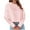 Pink, variant on Njoeus Womens Tops, Women's Crew-Neck Cropped Pullover Plain Long Sleeve Sweatshirt Crop Tops Blouse