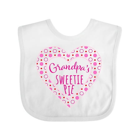 

Inktastic Grandpa s Sweetie Pie with Pink Hearts Gift Baby Boy or Baby Girl Bib