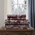 thumbnail image 6 of Superior Deep Pocket Paisley Cotton Flannel Sheet Set, Twin XL, Purple, 6 of 6