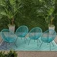 thumbnail image 2 of Noble House Chaise Tissée Hamac d'Extérieur Anson en Turquoise et Noir (Ensemble de 4), 2 of 13