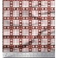 thumbnail image 1 of Soimoi Satin Silk Fabric Floral & Plaid Check Decor Fabric Printed Yard 42 Inch Wide, 1 of 3