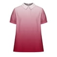 thumbnail image 4 of Teissuly Women's Ladies Fashion Casual Cropped Short Sleeve Printing Cotton Loose Shirt Blouse Top, 4 of 5