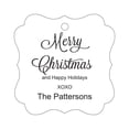 thumbnail image 1 of Darling Souvenir Merry Christmas & Happy Holidays Gift Tags Personalized Family Hang Tags-White-100 Tags, 1 of 1