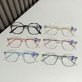 thumbnail image 4 of 6 Pairs of Anti-blue Light Clear Reading Glasses 4.00 Fashionable Lightweight Readers for Women Square Oversized Presbyopic Glasses +4.00, 4 of 6