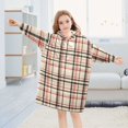 thumbnail image 5 of FORMRS Wearable Blanket Hoodie with Sleeves for Kids Cozy Flannel Sweatshirt, Black Tartan, 5 of 7