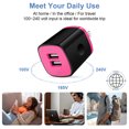 thumbnail image 6 of Type C Charger USB C Cable Fast Charging Cable 6FT with USB Wall Charger Block,Hootek USB A to USB C Type C Cable 2 Port USB C Charger Block for Android Charging Cords USB-C Phone Cables, Pink, 6 of 7