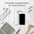 thumbnail image 2 of 6 Pack Over the Door Hooks for 1-3/8" Doors, Heavy Duty Steel Door Hanger, No Drill Bathroom Towel Hanger, Rustproof White Wall Hooks for Coats, Robes, Hats & Bags, 2 of 9