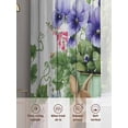 thumbnail image 6 of Spring Easter Sheer Curtains 108 Inch Length 2 Panels Set Window Treatments, Purple Floral Summer Botanical Vintage Rod Pocket Semi Curtains for Living Room/Bedroom/Kitchen Décor, 104"W x 108"L, 6 of 7