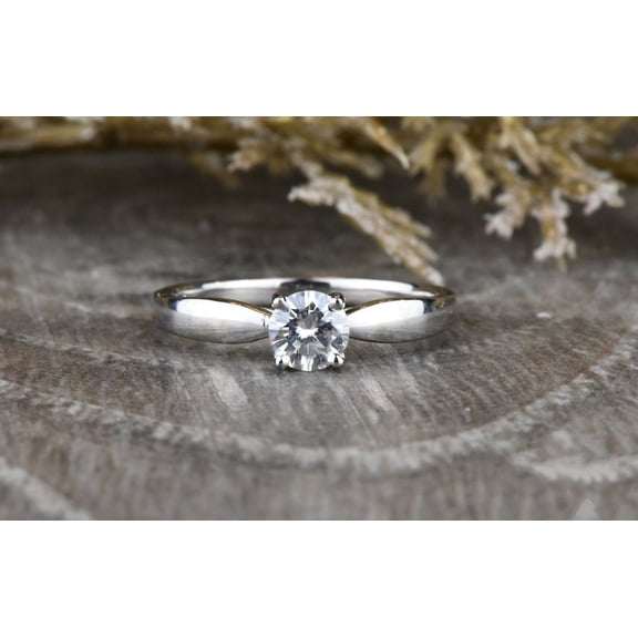 Eclet Jewels 2.1 Ct Round Brilliant Cut Diamond Ring - 14K White Gold Over Ring - Solitaire Engagement Sterling Silver Ring for Her - Daily Wear Diamond Ring - Forever Diamond Ring for Women's