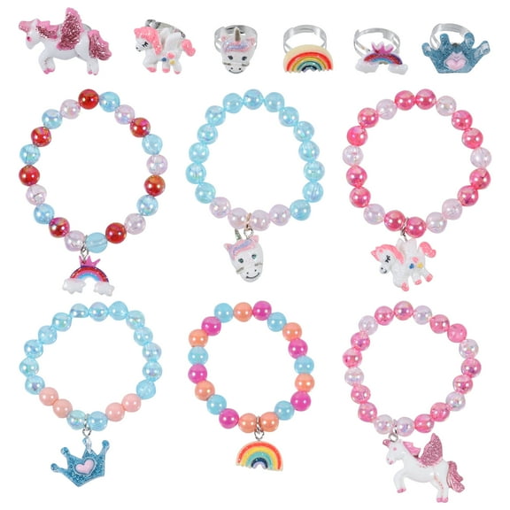 MLINS 2 Sets Children's Bracelet Ring Bracelets Bangle Kids Rings for Girls Toddler