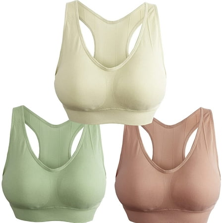 

Women s Pull On Style Seamless Comfortable Wire-Free Yoga Bra with Removable Pads