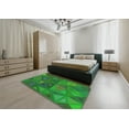 thumbnail image 5 of Ahgly Company Machine Washable Indoor Square Transitional Neon Green Area Rugs, 5' Square, 5 of 7