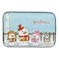 thumbnail image 2 of Merry Christmas Carolers Shih Tzu Black Silver Dish Drying Mat, 2 of 5
