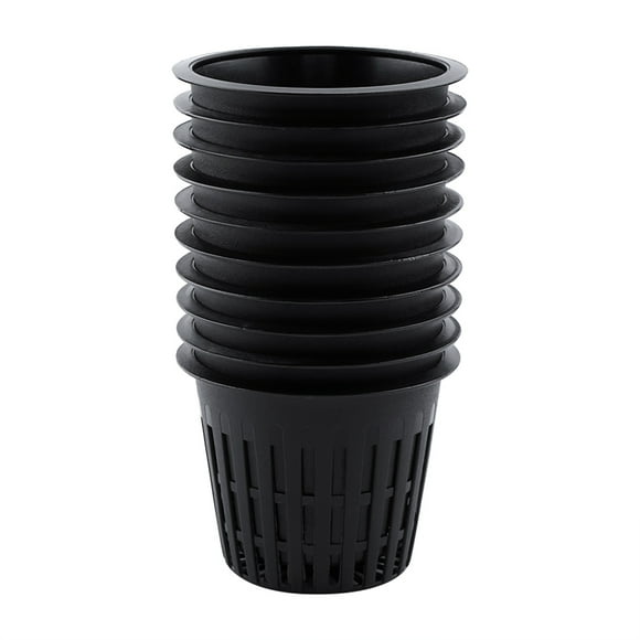Heitune 10 Pcs Pot en Maille Robuste Coupe du Panier Végétales de Culture Hydroponique Clone Noir
