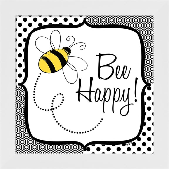 Great Art Now Be Happy and Brave I by Tara Reed, Framed Wall Art, 14W x 14H