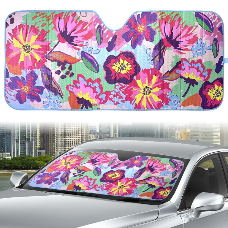 Auto Drive Windshield Floral Folding Sun Shade for Model of