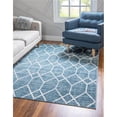 thumbnail image 1 of Unique Loom 3149090 Tapis Rectangulaire 4 x 6 Pi. Treillis Matrix Déco, Bleu, 1 of 1