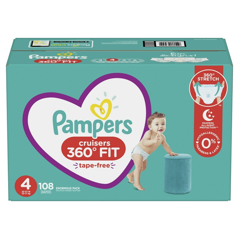 Pampers Cruisers 360 Fit Diapers Active Comfort Size 4 108 Ct