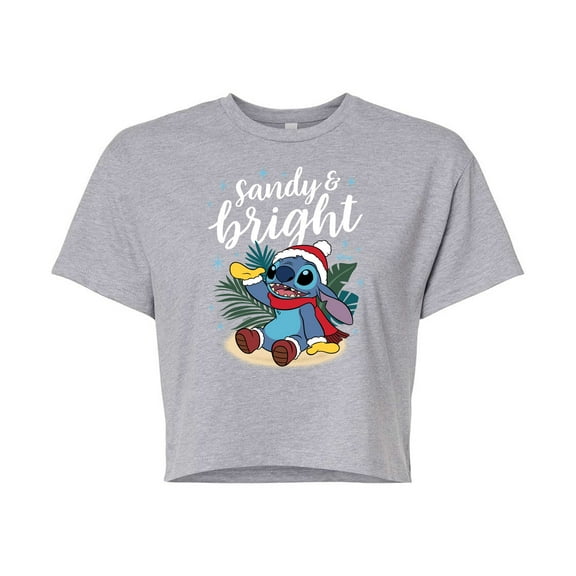 Lilo & Stitch - Sandy And Bright - Juniors Cropped Cotton Blend T-Shirt