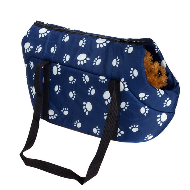 Deluxe Cushioned Dog Paw Print Pet Travel Carrier Bag