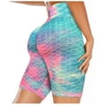 thumbnail image 2 of Gubotare Women Workout Biker Shorts Brazilian Textured Booty Leggings Shorts Anti-Cellulite Scrunch Honeycomb Ruched Lift,Pink M, 2 of 2