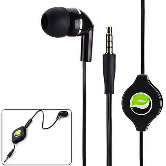 Headphone Retractable Mono Earphone for T-Mobile REVVL 5G/4/Plus Phones - 3.5mm w Mic Headset Handsfree Earbud Earpiece Microphone Y3G Compatible With T-Mobile REVVL 5G/4/Plus Models