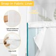 thumbnail image 6 of Modern Brown Teal No Hook Shower Curtain Waterproof,Bathroom Curtains with Snap in Liners and See Through Top Window,Boho Contemporary Geometric Striped Hotel Style Bathtub Curtains Shower 72"Wx72"L, 6 of 8