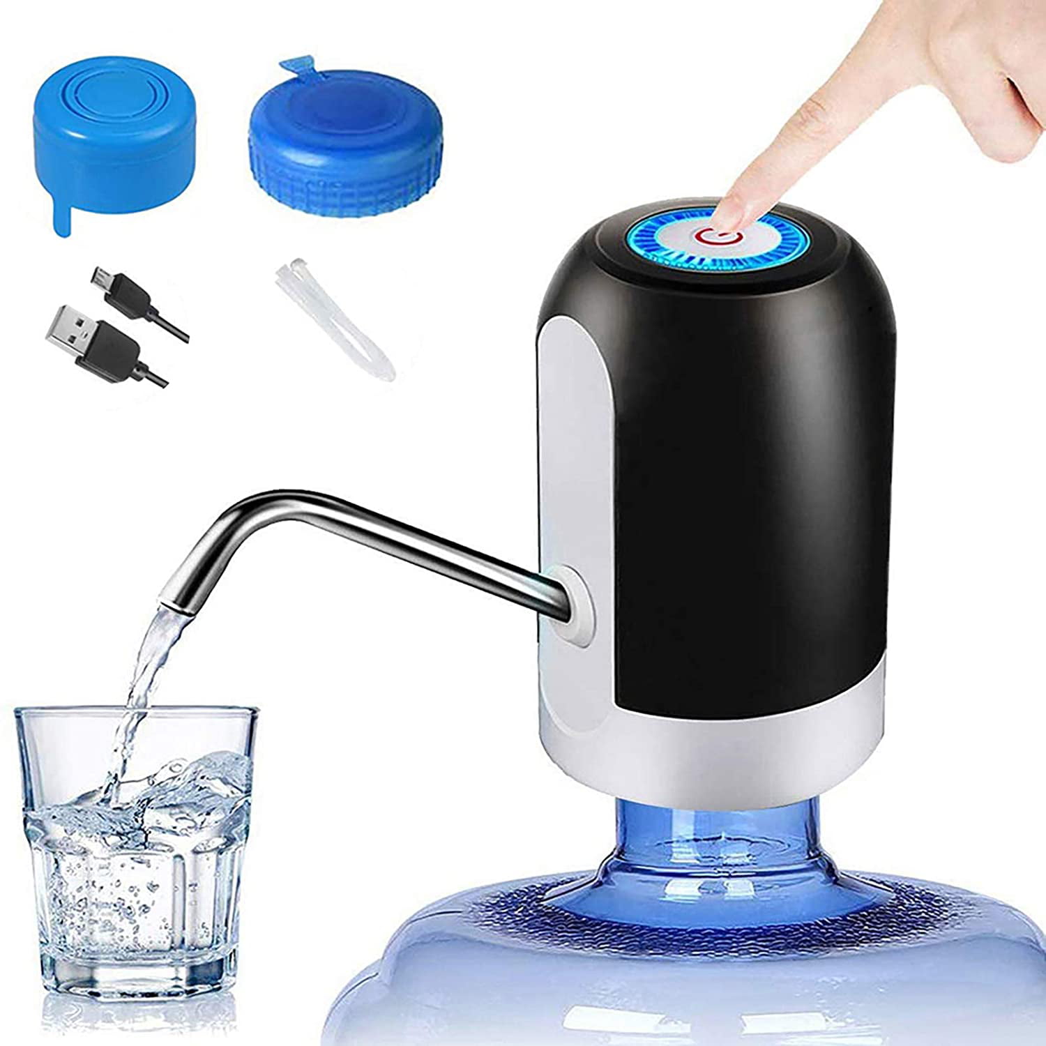 Electric Water Bottle Pump USB Dispenser 5 Gallon Universal Automatic Portable 