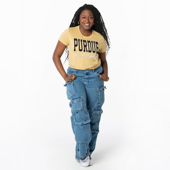 Women's ZooZatz Gold Purdue Boilermakers Cropped T-Shirt