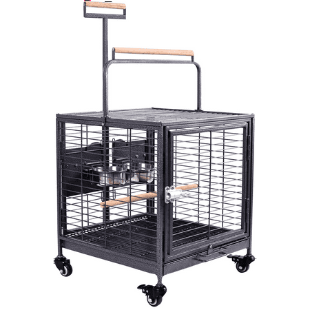 Travel Bird Cage, Easy to wheel or carry. castor wheels included