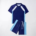 thumbnail image 2 of YunPes Little Boys' Rash Guard Sets Short Sleeve Shirts Swim Swimsuit Bathing Set 2pc Christmas Clothes for Baby Girl, 2 of 4