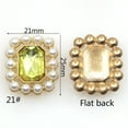 thumbnail image 3 of 20Pcs/Lot 21*25MM Alloy Pearl Rhinestone Flat Bottom Sewing Buckle Handmade DIY Apparel Wedding Decoration Accessories Light Orange, 3 of 6