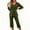 a17001_Army Green, variant on Vetsdori Pajamas Sets for Women Home Nightwear , Loungewear Sleepwear 2 Pieces Capri and Long Sleeved Tops Womens Pajamas PJS