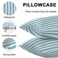 thumbnail image 5 of Throw Pillow Covers 20x20 Inch Set of 2, Aqua Striped Waterproof Outdoor Pillow Covers, Modern Farmhouse Blue White Stripes Decorative Cushion Pillowcases for Couch, Sofa, Bed, Garden, Patio, 5 of 9