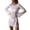 White, variant on ZenCart Women's Sexy Sheer Mesh Swimsuit Cover Up Round Neck Long Bell Sleeves Beach Bodycon Mini Dress Summer Bikini Cover-up