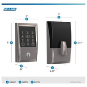 Schlage Encode Plus WiFi Deadbolt Lock with Century Trim - Satin Nickel - 1 Piece