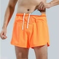 thumbnail image 4 of qolati Mens Athletic Gym Shorts Elastic Waist Casual Beach Shorts Summer Jogger Workout Short Pants with Pockets Orange XXL, 4 of 9