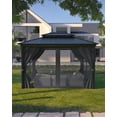 thumbnail image 6 of Twister.CK 14x12ft Pavilion Gazebo, Hardtop Double Roof, Outdoor Aluminum Frame with Netting and Curtains, Gray, 6 of 7