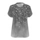 thumbnail image 5 of Camisetas Casuales de las Mujeres Más Tamaño V-Cuello Impresión Manga Corta Color Sólido Base de Verano Superior, Ligero para Diario, 5 of 9