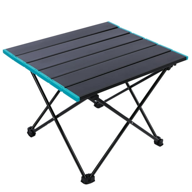 Table pliante noire portable en alliage d'aluminium ultra-léger