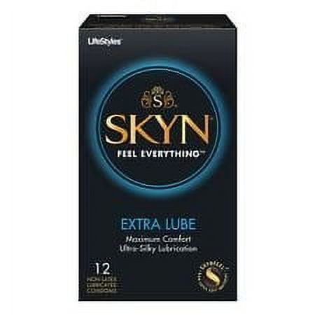 Lifestyles SKYN Extra Lubricated NON-LATEX Polyisoprene Condoms with Brass Pocket Case-12 Count