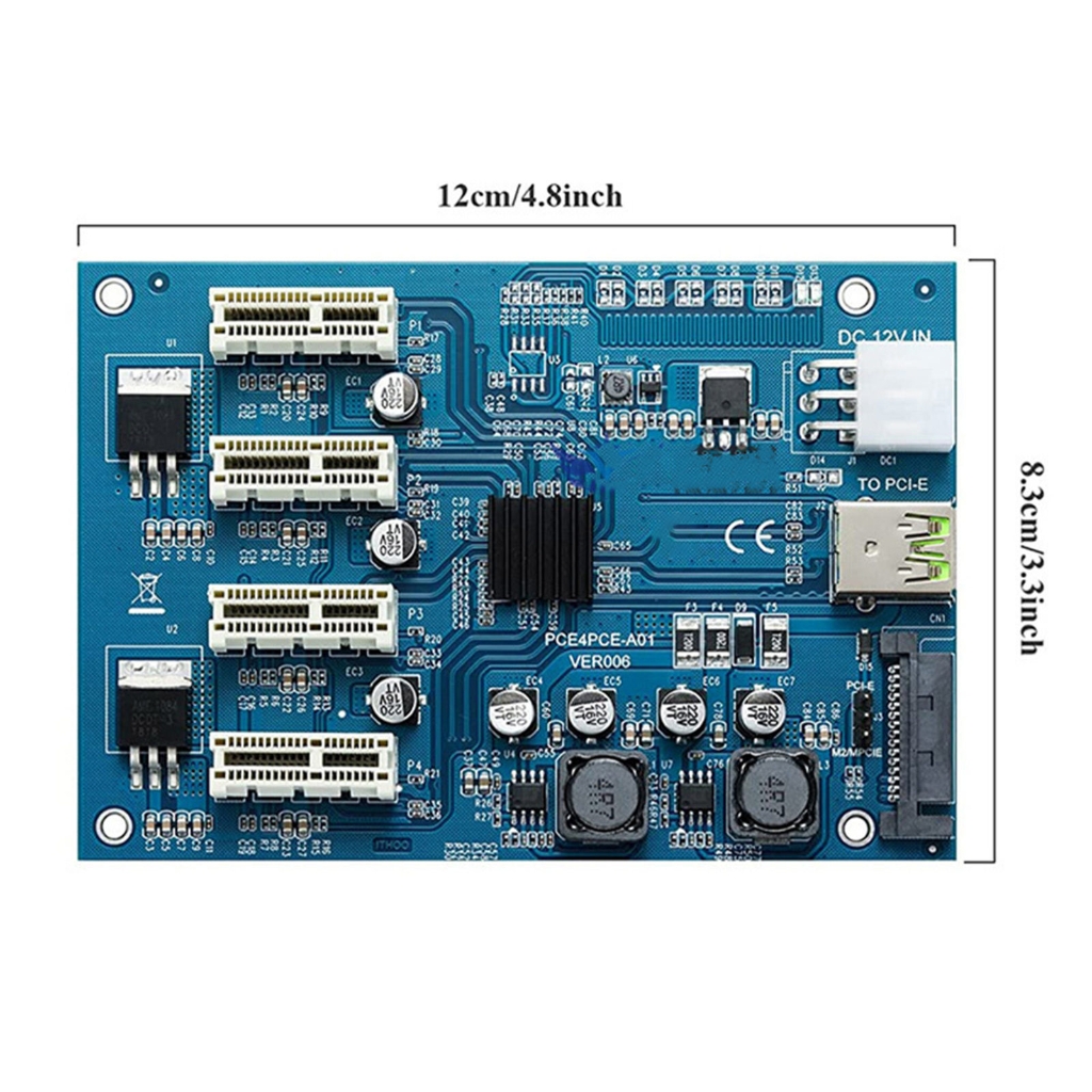 PCIE 1X To 4 Port Expansion Card ASM1184e Main Control For Multiple Graphics Cards Desktop Computer