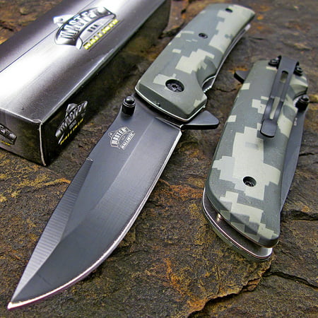 Master Spring Assisted Open MILITARY DIGITAL CAMO Folding Pocket Blade Knife (Best Multi Blade Pocket Knife)