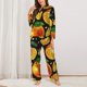 thumbnail image 2 of Fotbe Tangerine Conjunto de Pijama de Manga Larga para Mujer con Estampado, Ropa de Dormir de 2 Piezas, Conjunto de Casa Suave y Cómodo con Bolsillos-Medium, 2 of 7