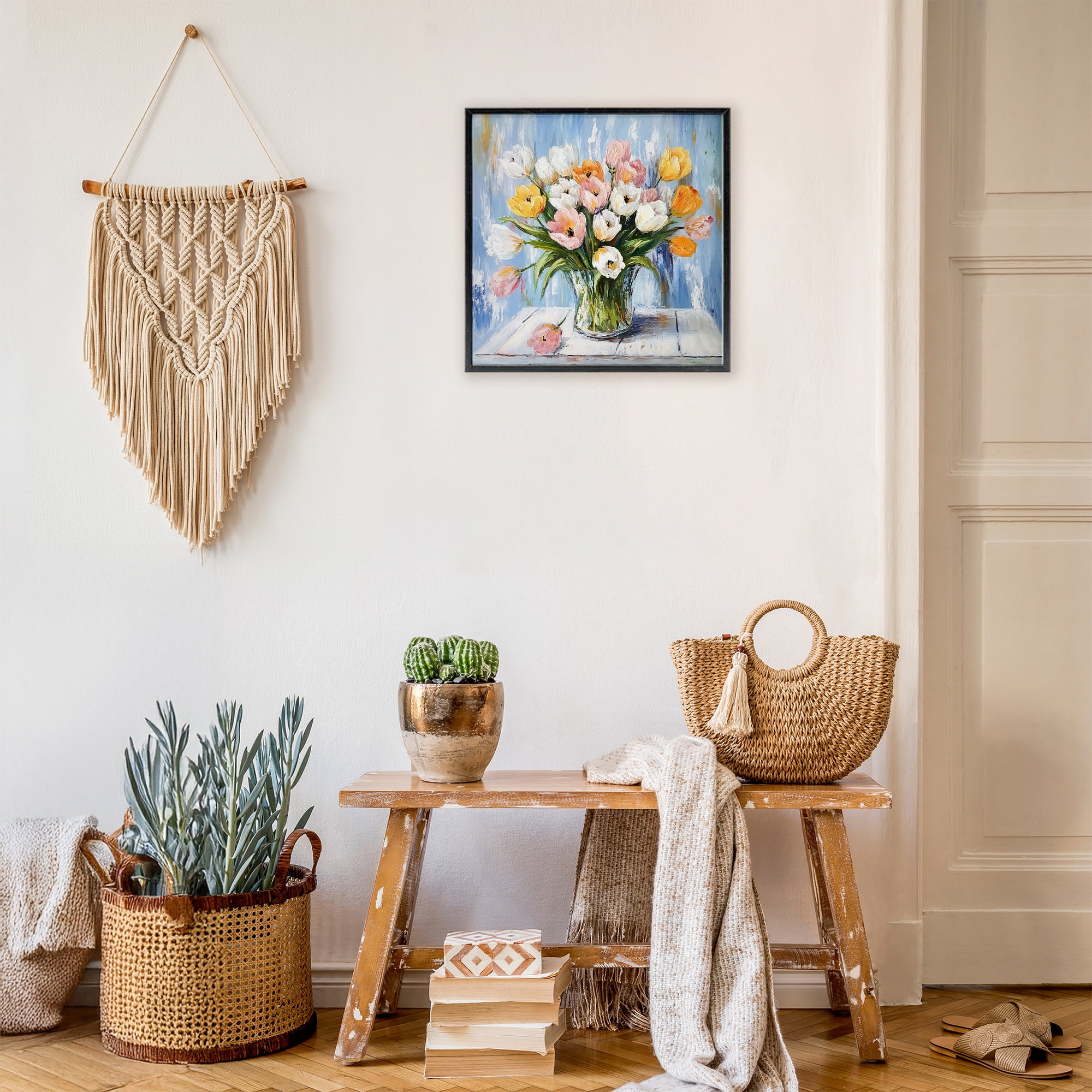 Stupell Industries Her Cottage Garden Tulips Black Framed Giclee Art, design by Tina LeCour