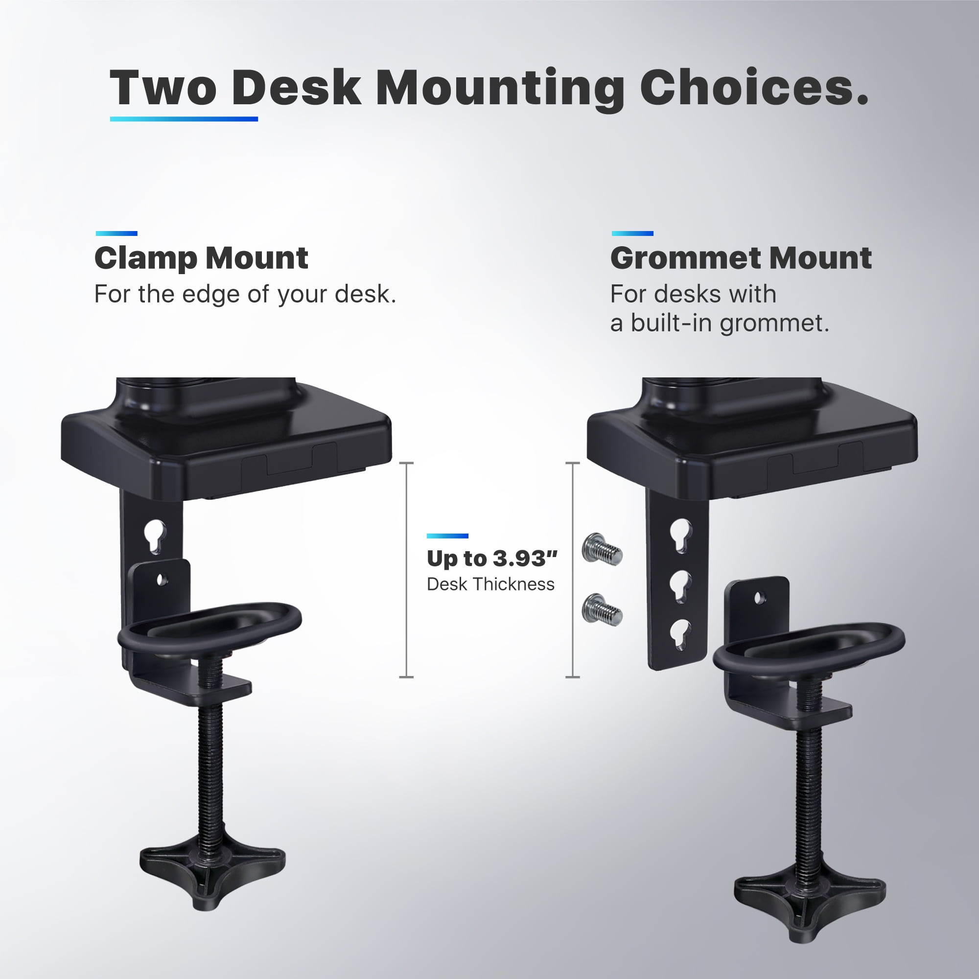 New & Improved Single Monitor Stand, Adjustable Gas Spring Monitor Arm,  Mount with C Clamp or Grommet Mounting Base, for 15 inch to 27 inch  Computer Screen with Weight Up to 14.3