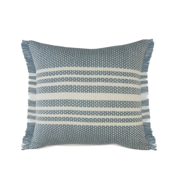 Ox Bay Bailey 24" x 24" Blue/White Striped Polyester Adult Decorative Indoor/Outdoor Throw Pillow Cover