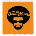 thumbnail image 3 of Ambesonne Soul Man Shower Curtain, Retro Jazz Male in an Afro, 69"Wx70"L, Marigold and Dark Grey, 3 of 3